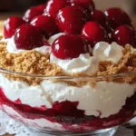 No-Bake Cherry Cheesecake Fluff Everyone Craves 4 Cherry cheesecake fluff in glass bowl