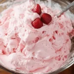 Strawberry fluff dessert in bowl