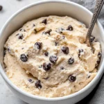 Cottage cheese cookie dough in a bowl