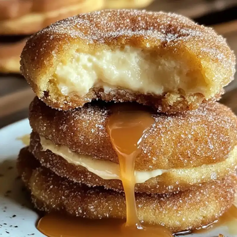 Churro Cheesecake Cookies – Irresistibly Warm & Creamy 5 freshly baked churro cheesecake cookies on a rustic dessert plate