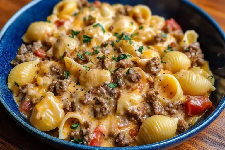 Creamy Beef Pasta Shells Made Easy in One Pot 2 Creamy Beef Pasta Shells