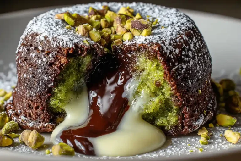 Pistachio Lava Cake Recipe with Gooey Chocolate Center 2 Pistachio Lava Cake