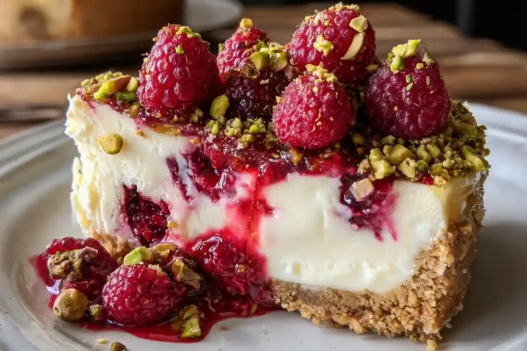 Raspberry Pistachio Cheesecake That Melts in Your Mouth 2 Raspberry Pistachio Cheesecake