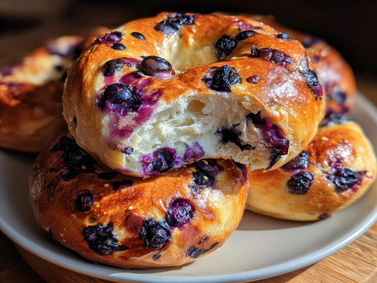 Blueberry Greek Yogurt Bagels
