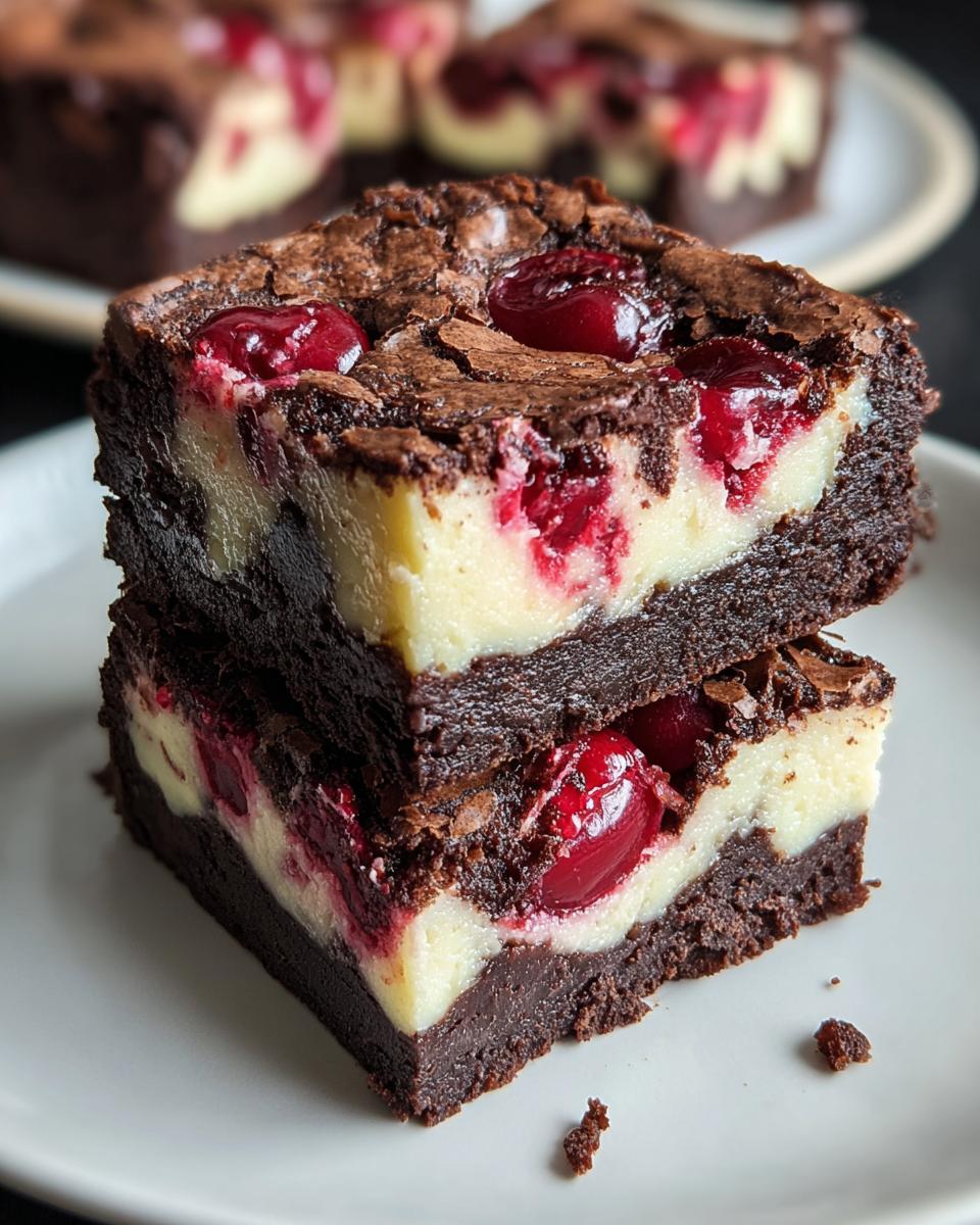 Cherry Cheesecake Brownie Bars - detail 2