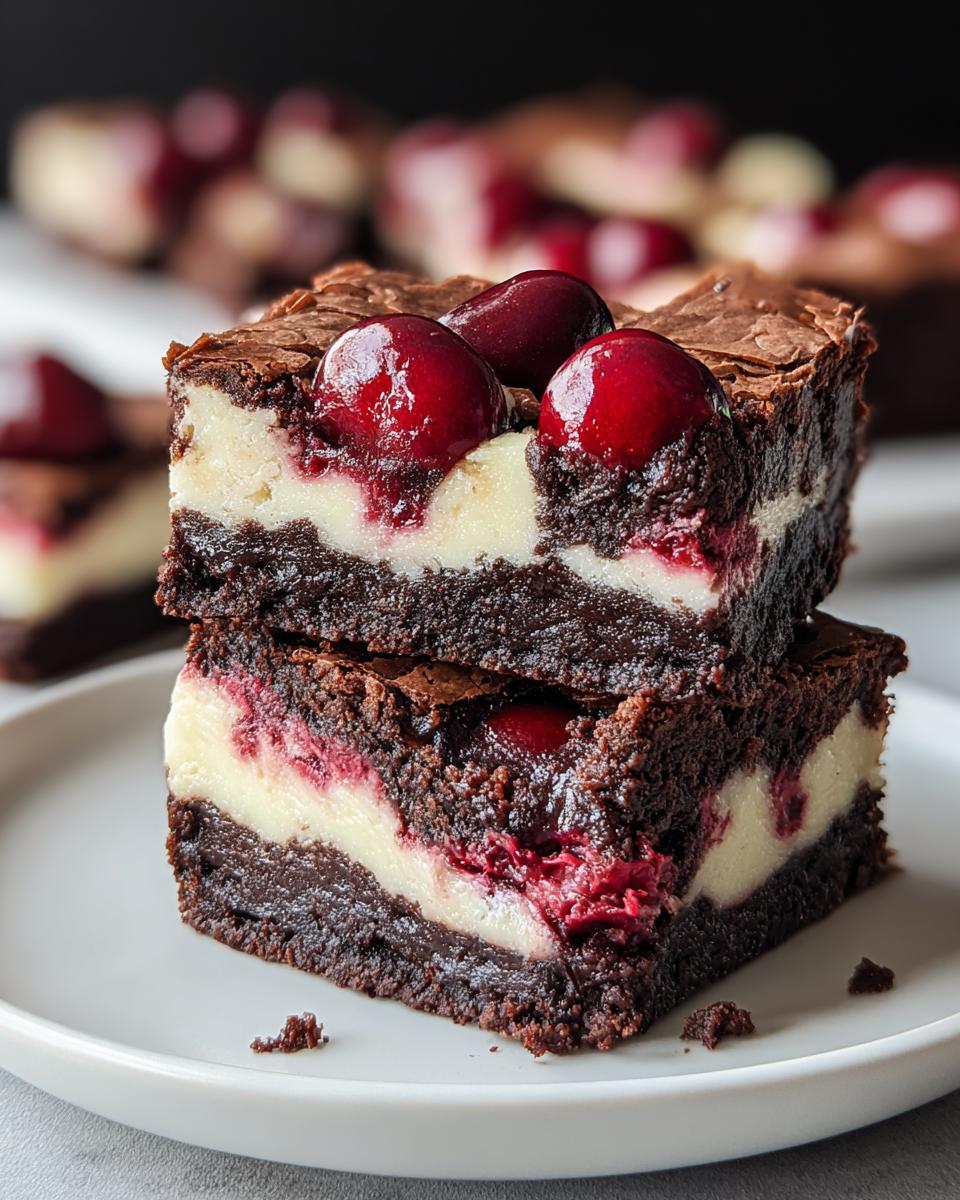 Cherry Cheesecake Brownie Bars - detail 3