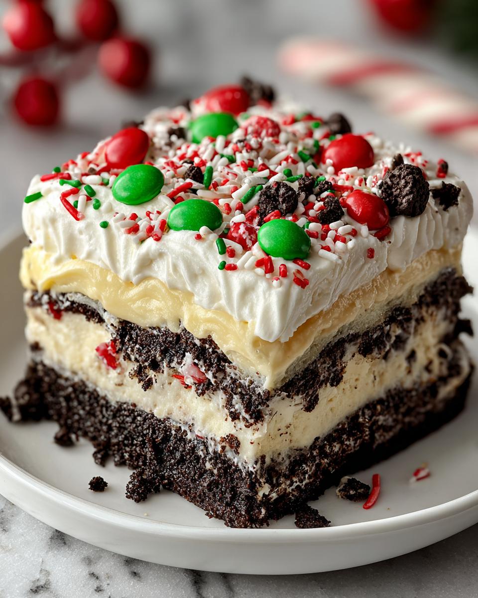 Christmas Oreo Lasagna - detail 2