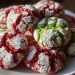 Red and Green Crinkle Cookies