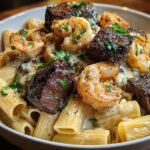 Cajun Steak and Shrimp Alfredo