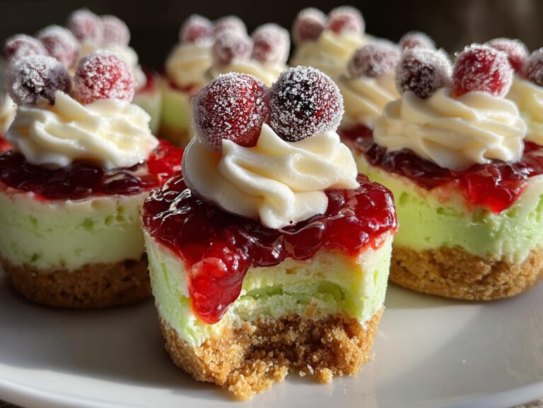 Grinch Cheesecake Bites