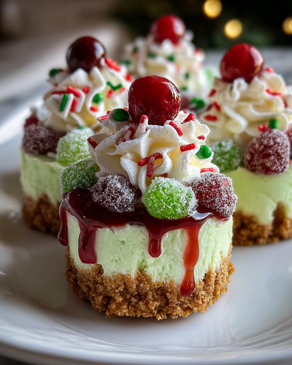 Irresistible Grinch Mini Cheesecakes Ready in 30 Minutes 5 Grinch Mini Cheesecakes - detail 1