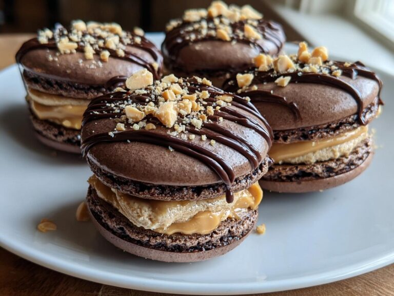 Peanut Butter Chocolate Macarons
