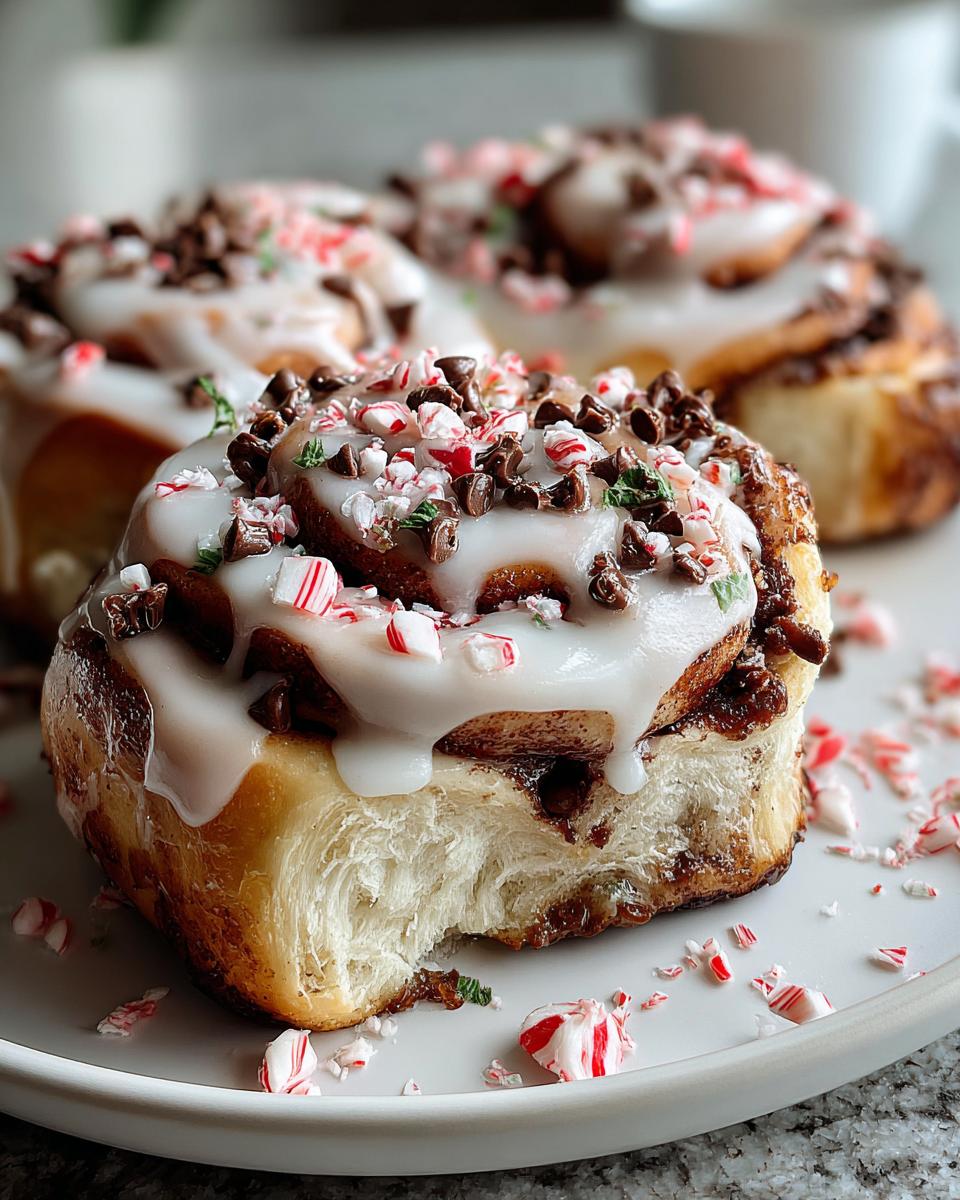 Irresistible Peppermint Bark Cinnamon Rolls in 12 Steps 5 Peppermint Bark Cinnamon Rolls - detail 1