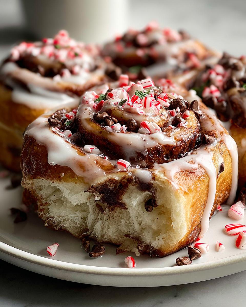Irresistible Peppermint Bark Cinnamon Rolls in 12 Steps 6 Peppermint Bark Cinnamon Rolls - detail 2