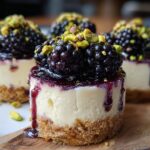 Blackberry Pistachio Cheesecake Towers