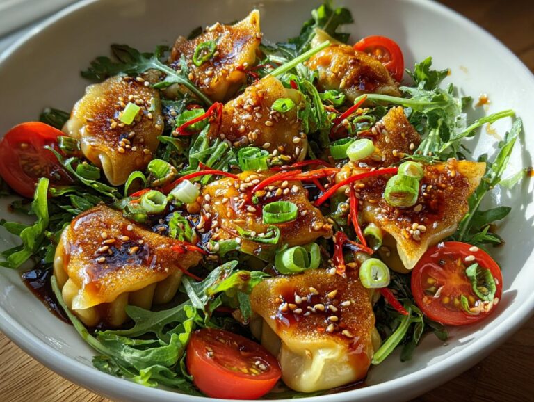 Dumpling Salad with Soy Dressing