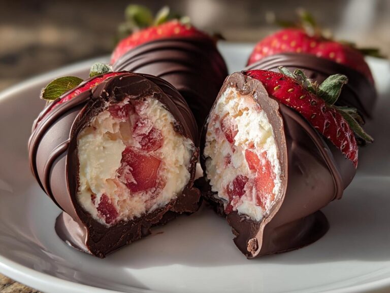 Frozen Yogurt Stuffed Strawberries
