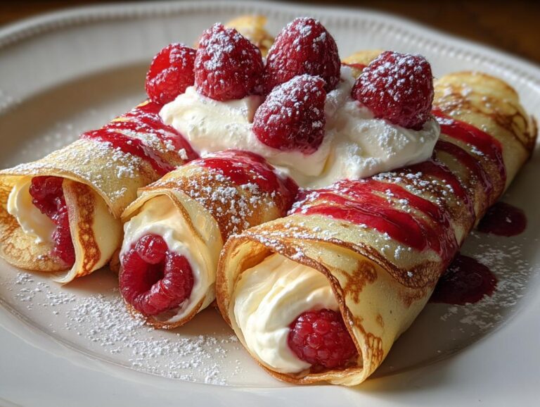 Raspberry Cream Crêpes