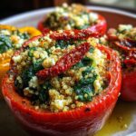Spinach Feta Stuffed Peppers