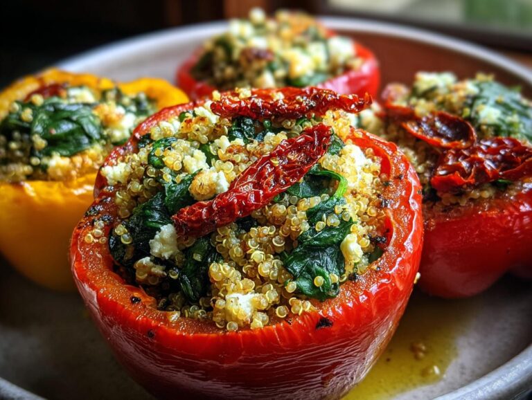 Spinach Feta Stuffed Peppers