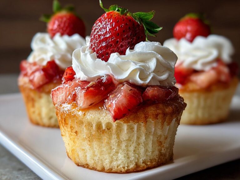 Strawberry Angel Food Cupcakes