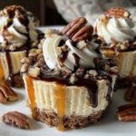 Irresistible Turtle Mini Cheesecakes with 3 Decadent Layers 3 Turtle Mini Cheesecakes