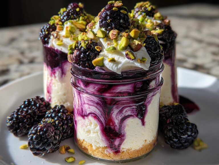 Blackberry Pistachio Cheesecake