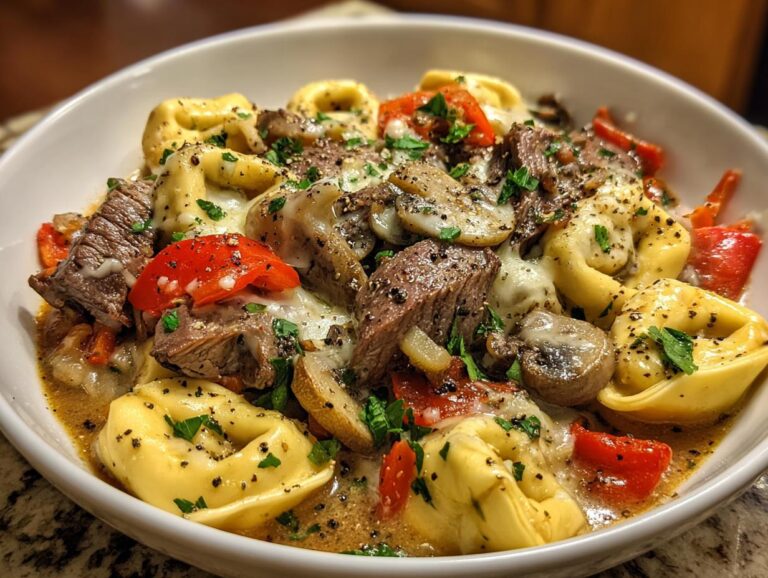 3-Ingredient Cheesesteak Tortellini Crock Pot That’ll Blow Your Mind 2 Cheesesteak Tortellini Crock Pot