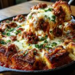 Garlic Bread Lasagna Skillet