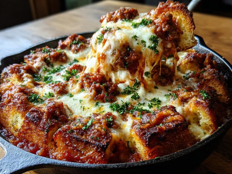 Garlic Bread Lasagna Skillet