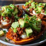 Hot Honey Sweet Potato Boats