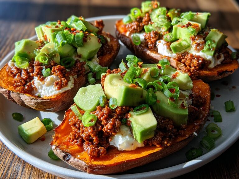 Hot Honey Sweet Potato Boats