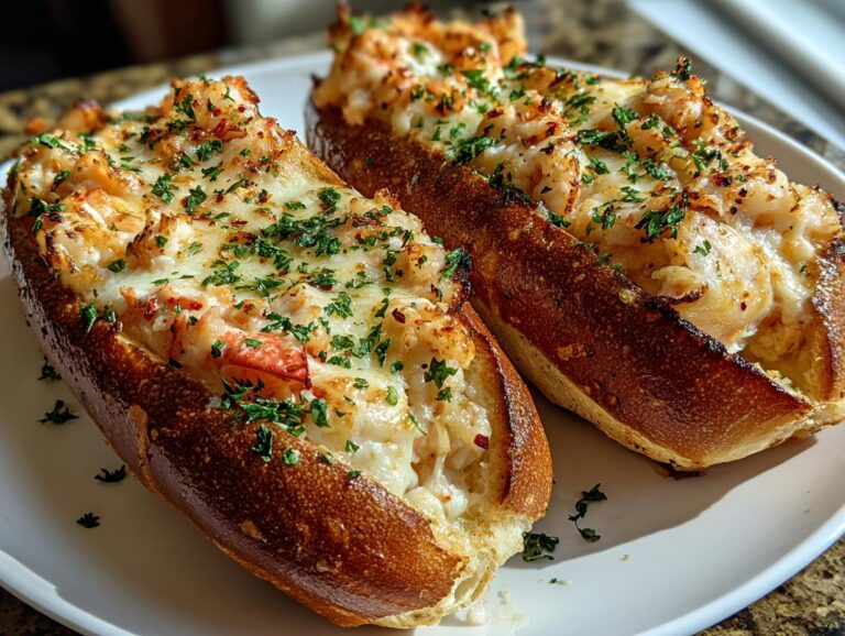 Lobster Garlic Bread Boats