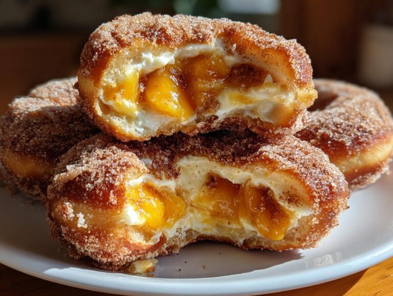 Peach Cobbler Cheesecake Donuts