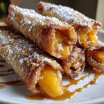 Peach Cobbler Egg Rolls