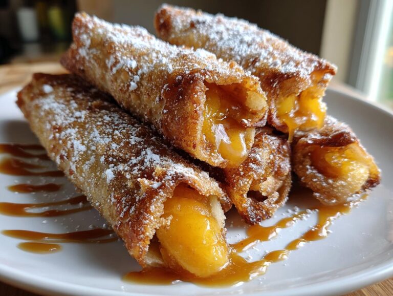 Peach Cobbler Egg Rolls